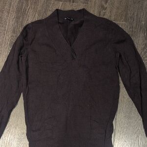 GAP Men's Dark Brown V-Neck Sweater